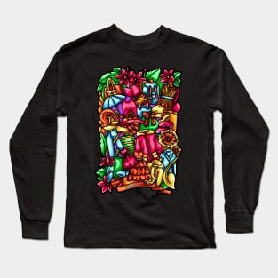 Fashion Doodle Illustration Long Sleeve T-Shirt